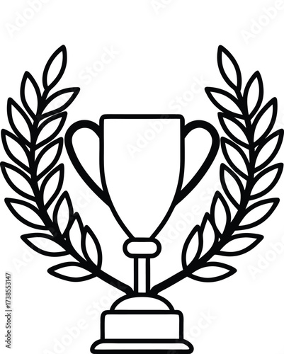 trophy silhouette clean  vector design