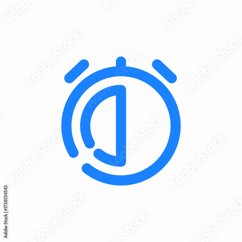 alarm clock with two bells icon sign vector