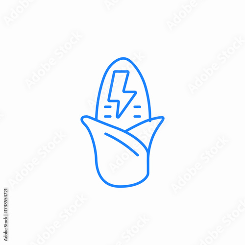 bioenergy from corn biomass sources icon sign vector