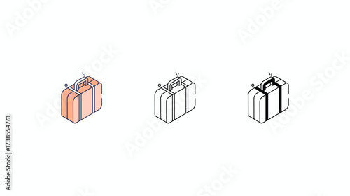 Travel Bag icons vector set color line glyph line icons stock illustration