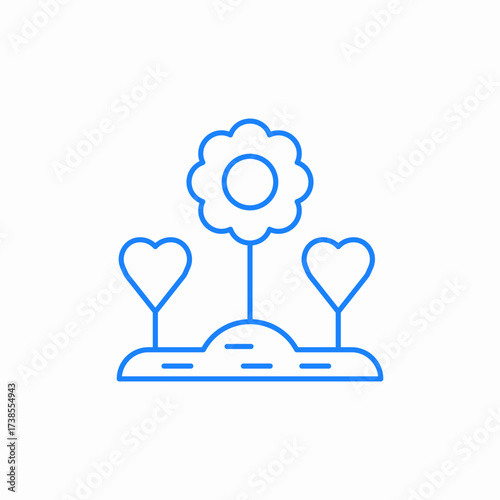 care for nature and love for it plants flowers icon sign vector