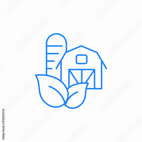 eco farm or organic agriculture icon sign vector