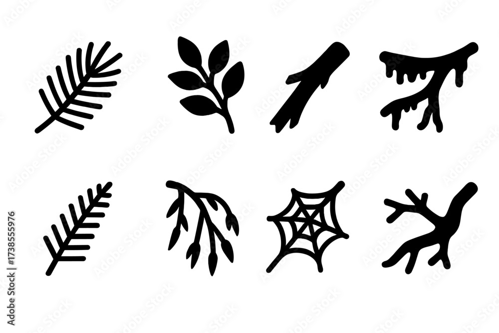 Obraz premium Forest Branch Icon Set.