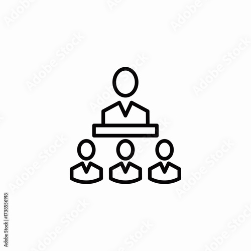 hierarchy management team icon sign vector
