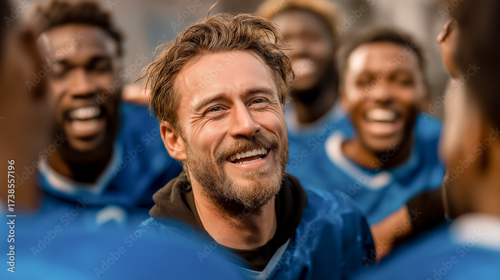 Obraz premium soccer team celebrating victory