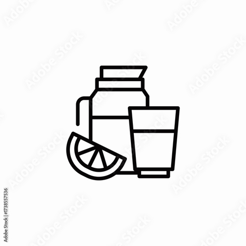 juice bottle glass icon sign vector
