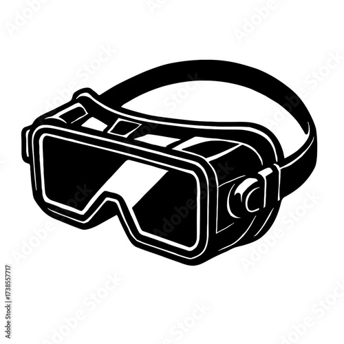 Virtual Reality Headset Goggles Icon Vector - Modern Technology Symbol for VR Gaming, Metaverse, and Future Simulation