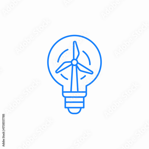 lightbulb wind turbine wind green energy for electricity generation icon sign vector