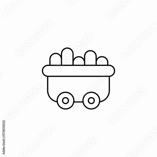 mining cart filled icon sign vector