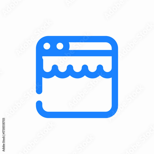 online store interface or webshop page icon sign vector