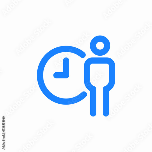 person in waiting process time hour icon sign vector