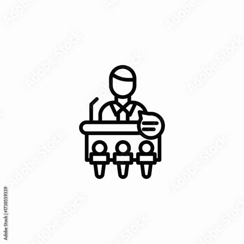 public speaking presentation icon sign vector