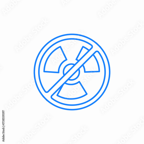 radioactive radiation hazard icon sign vector