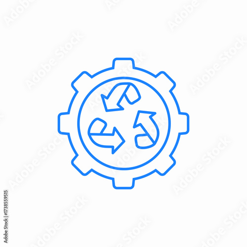 recycling in industry or circular manufacturing icon sign vector