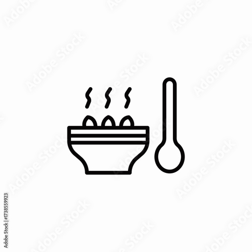 steamy food bowl icon sign vector