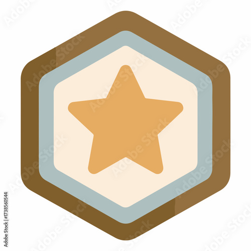 Minimalistic Star Icon in Subdued Tones