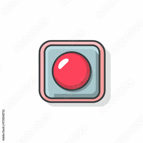 Sleek Stop Button Icon in Soft Colors