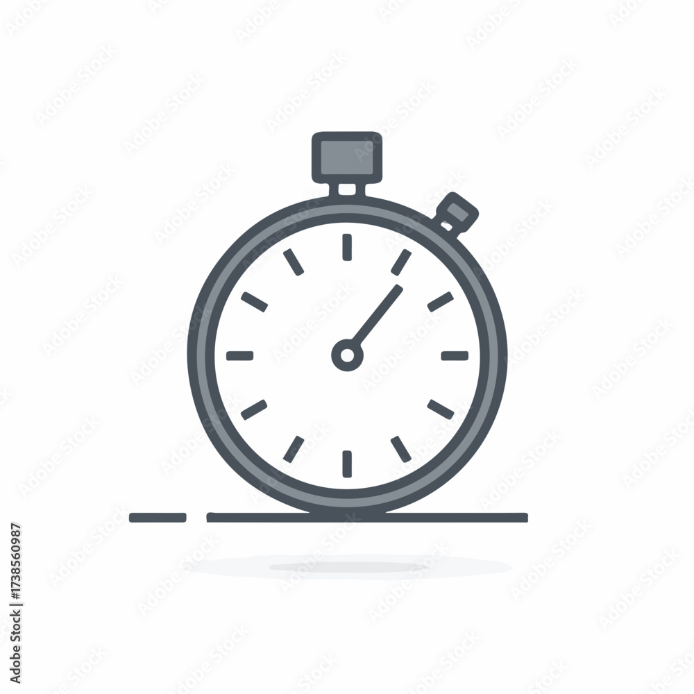 Obraz premium Sleek Stopwatch Thin Line Vector Icon