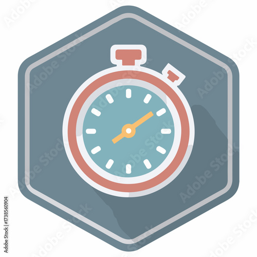 Minimal Stopwatch Icon in Muted Tones