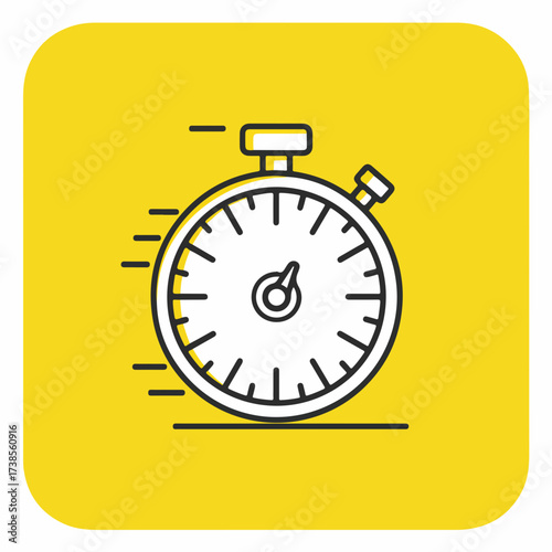 Minimalistic Stopwatch Monoline Icon Design