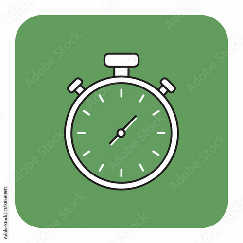 Minimalistic Stopwatch Monoline Icon Design