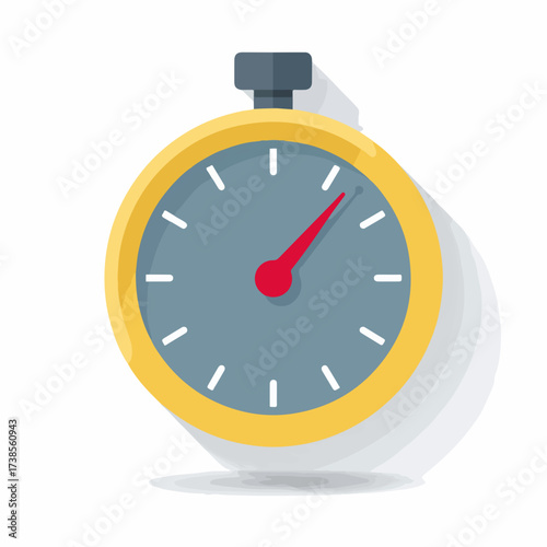 Sleek Stopwatch Geometric Flat Icon Design