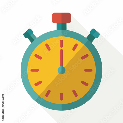 Minimalistic Stopwatch Icon with Geometric Design