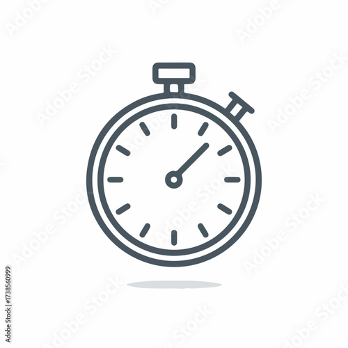 Minimal Stopwatch Symbol in Flat Design