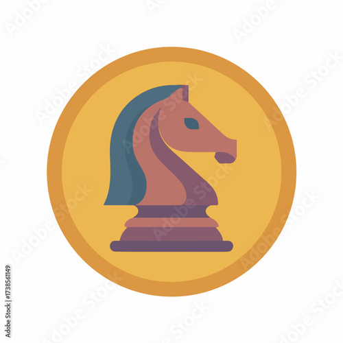 Chess Knight Strategy Icon Emblem Design