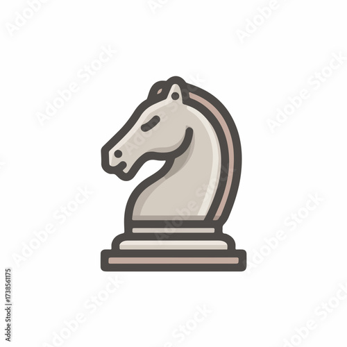 Chess Knight Strategy Icon Design Muted