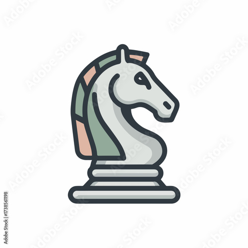 Chess Knight Flat Strategy Icon Mute