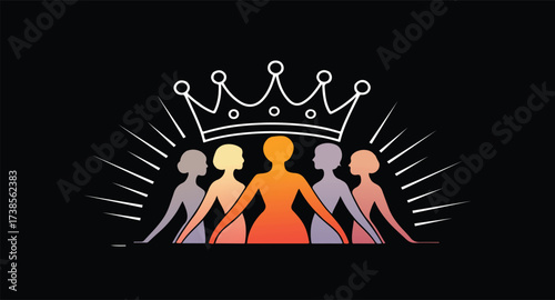 celebration logo vector illustration of a family