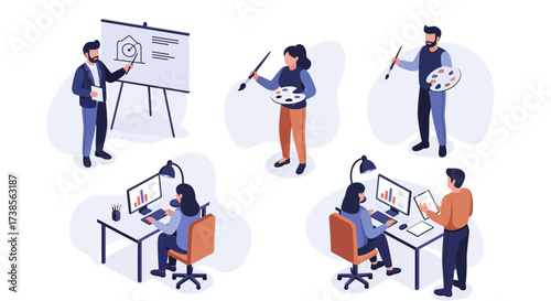 Creative Professionals Working Together in a Dynamic Studio Environment