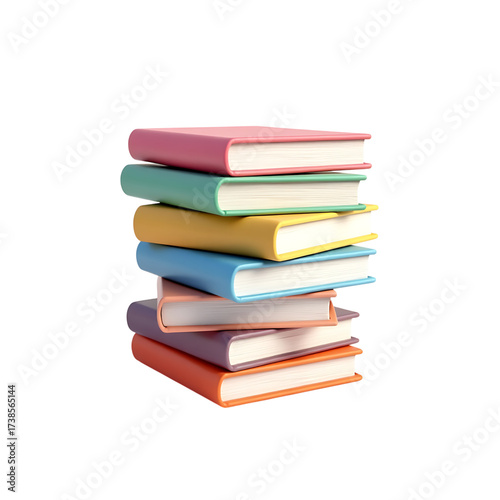 Wallpaper Mural Stack of colorful books isolated on transparent background Torontodigital.ca