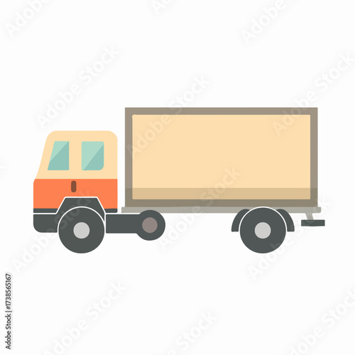 Minimalist Truck Flat Icon in Muted Colors