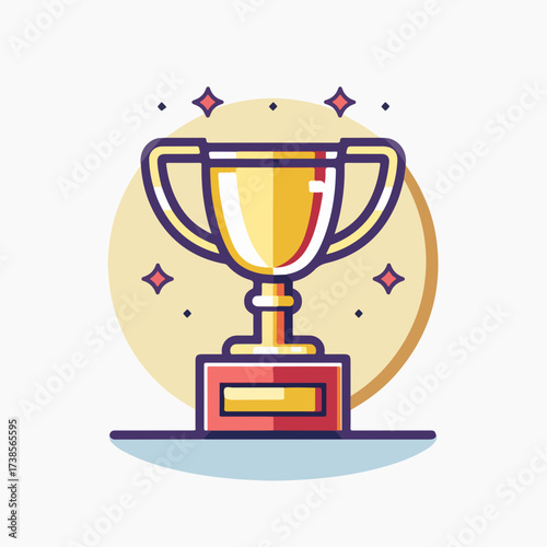Sleek Trophy Flat Design Icon