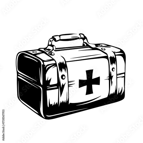 Vector first aid kit silhouette medical box illustration