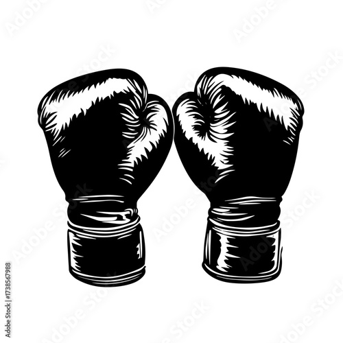 Vector boxing gloves silhouette sport equipment illustration