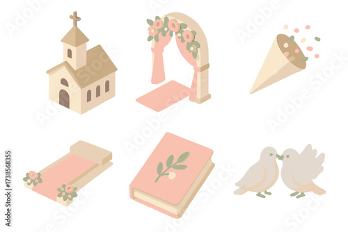 Church, a book, a bird, a bird, a bird, a bird, and a bird