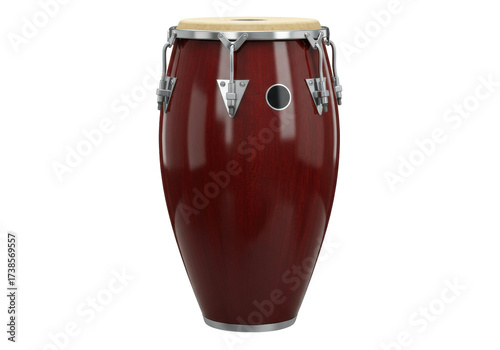 Quadro su tela Wooden conga drum isolated on white, percussion instrument for Latin music and A
