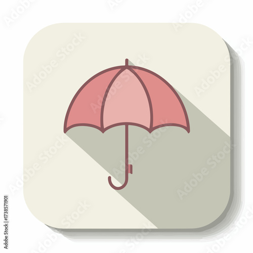 Modern Umbrella Icon in Flat Design