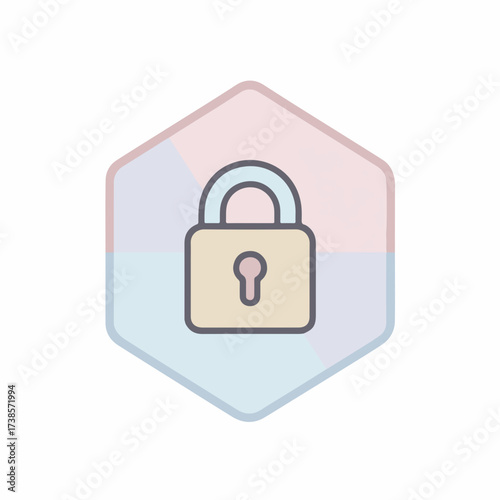 Minimalist Unlock Geometric Design in Pastel