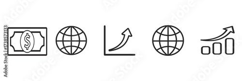 Market Analysis Graphics And  Financial Growth Icons