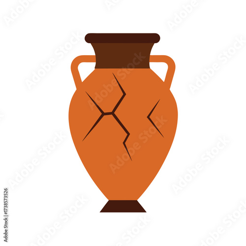 Ancient Pottery Amphora With Cracked Texture