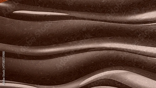Abstract Brown Wave Background. dark brown wave reptile texture. Chocolate brown background with wavy texture background. glossy brown surface along with abstract chocolate waves. smooth brown texture