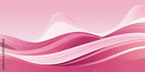 This pink abstract background features a vibrant design of fluid, artistic waves and lines with a touch of purple light