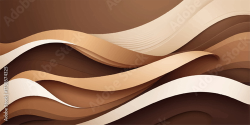 The gold wave pattern with orange and light lines creates a seamless chocolate texture illustration for a decorative vector background