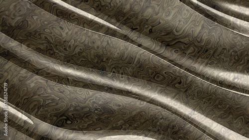 Wavy snake skin texture and reptile skin background. Abstract crocodile leather pattern or snake leather texture. Brown scales have an exotic skin texture. Smooth shades of brown, beige, and dark gray