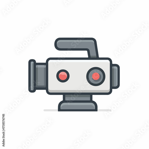 Sleek Video Camera Icon in Minimalist Style