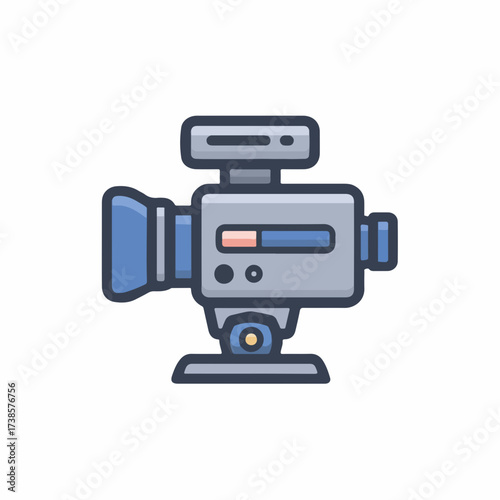 Sleek Video Camera Icon for UI